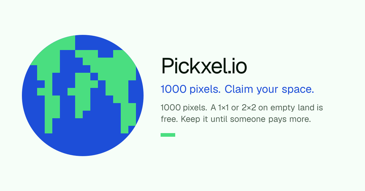 I sell 1000 pixels on a page for a dolla